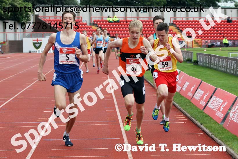 Inter boys 1500 metres, English Schools Track and Field. Photo: David T. Hewitson/Sports for All Pics